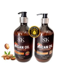 Shampoo & Conditioner For Silky Smooth For All Hair Types, haircare with Natural Argan Conditioner & Oil shampoo